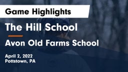 The Hill School vs Avon Old Farms School Game Highlights - April 2, 2022