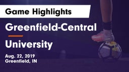 Greenfield-Central  vs University  Game Highlights - Aug. 22, 2019