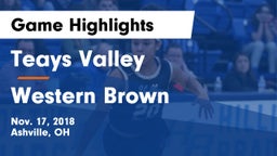 Teays Valley  vs Western Brown Game Highlights - Nov. 17, 2018