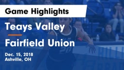 Teays Valley  vs Fairfield Union  Game Highlights - Dec. 15, 2018