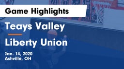 Teays Valley  vs Liberty Union  Game Highlights - Jan. 14, 2020