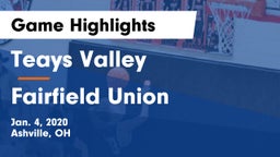 Teays Valley  vs Fairfield Union  Game Highlights - Jan. 4, 2020
