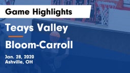 Teays Valley  vs Bloom-Carroll  Game Highlights - Jan. 28, 2020