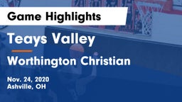 Teays Valley  vs Worthington Christian  Game Highlights - Nov. 24, 2020