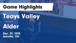 Teays Valley  vs Alder  Game Highlights - Dec. 29, 2020
