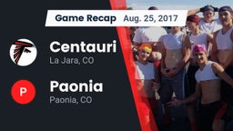 Recap: Centauri  vs. Paonia  2017