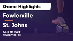 Fowlerville  vs St. Johns  Game Highlights - April 10, 2024