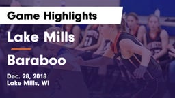Lake Mills  vs Baraboo  Game Highlights - Dec. 28, 2018