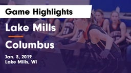 Lake Mills  vs Columbus  Game Highlights - Jan. 3, 2019