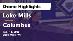 Lake Mills  vs Columbus  Game Highlights - Feb. 11, 2020