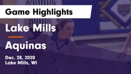 Lake Mills  vs Aquinas  Game Highlights - Dec. 28, 2020