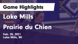 Lake Mills  vs Prairie du Chien  Game Highlights - Feb. 20, 2021