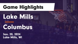 Lake Mills  vs Columbus  Game Highlights - Jan. 20, 2024