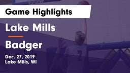 Lake Mills  vs Badger  Game Highlights - Dec. 27, 2019