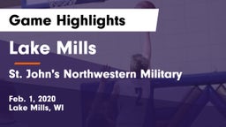 Lake Mills  vs St. John's Northwestern Military  Game Highlights - Feb. 1, 2020
