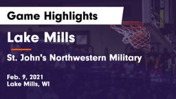 Lake Mills  vs St. John's Northwestern Military  Game Highlights - Feb. 9, 2021