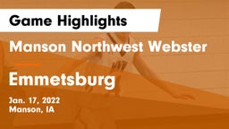 Manson Northwest Webster  vs Emmetsburg  Game Highlights - Jan. 17, 2022