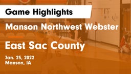 Manson Northwest Webster  vs East Sac County  Game Highlights - Jan. 25, 2022