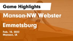 Manson-NW Webster  vs Emmetsburg  Game Highlights - Feb. 10, 2022