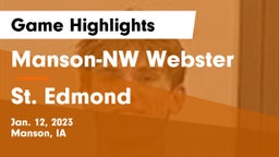 Manson-NW Webster  vs St. Edmond  Game Highlights - Jan. 12, 2023