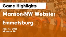 Manson-NW Webster  vs Emmetsburg  Game Highlights - Jan. 13, 2023
