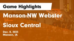 Manson-NW Webster  vs Sioux Central  Game Highlights - Dec. 8, 2023