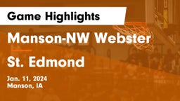 Manson-NW Webster  vs St. Edmond  Game Highlights - Jan. 11, 2024
