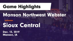 Manson Northwest Webster  vs Sioux Central  Game Highlights - Dec. 13, 2019
