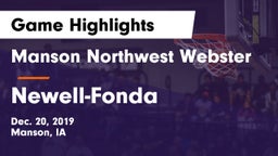 Manson Northwest Webster  vs Newell-Fonda  Game Highlights - Dec. 20, 2019