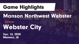 Manson Northwest Webster  vs Webster City  Game Highlights - Jan. 14, 2020