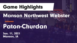 Manson Northwest Webster  vs Paton-Churdan  Game Highlights - Jan. 11, 2021