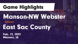 Manson-NW Webster  vs East Sac County  Game Highlights - Feb. 12, 2022