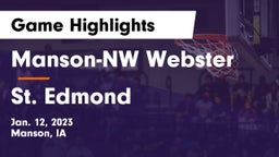 Manson-NW Webster  vs St. Edmond  Game Highlights - Jan. 12, 2023