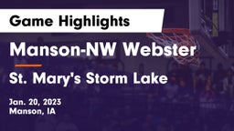 Manson-NW Webster  vs St. Mary's Storm Lake Game Highlights - Jan. 20, 2023
