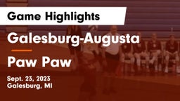 Galesburg-Augusta  vs Paw Paw  Game Highlights - Sept. 23, 2023
