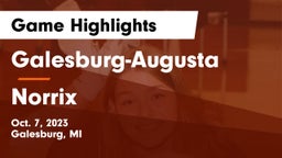 Galesburg-Augusta  vs Norrix  Game Highlights - Oct. 7, 2023
