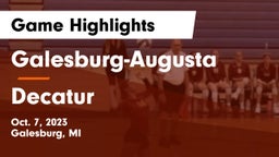 Galesburg-Augusta  vs Decatur  Game Highlights - Oct. 7, 2023