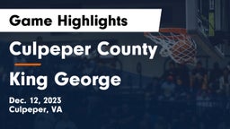 Culpeper County  vs King George  Game Highlights - Dec. 12, 2023