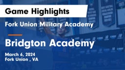 Fork Union Military Academy vs Bridgton Academy Game Highlights - March 6, 2024