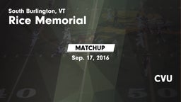 Matchup: Rice Memorial High vs. CVU 2016
