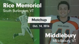 Matchup: Rice Memorial High vs. Middlebury  2016