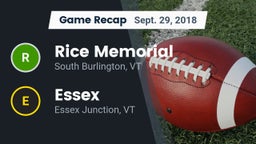 Recap: Rice Memorial  vs. Essex  2018