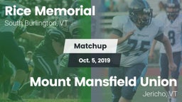 Matchup: Rice Memorial High vs. Mount Mansfield Union  2019