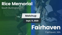 Matchup: Rice Memorial High vs. Fairhaven  2020