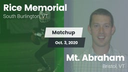 Matchup: Rice Memorial High vs. Mt. Abraham  2020