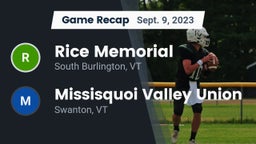 Recap: Rice Memorial  vs. Missisquoi Valley Union  2023