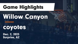 Willow Canyon  vs coyotes Game Highlights - Dec. 2, 2023