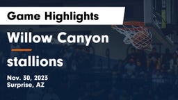 Willow Canyon  vs stallions Game Highlights - Nov. 30, 2023