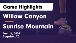 Willow Canyon  vs Sunrise Mountain  Game Highlights - Jan. 16, 2024