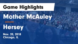 Mother McAuley  vs Hersey Game Highlights - Nov. 20, 2018